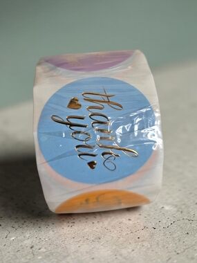 500 Thank You Stickers 1.5” Gold Foil Labels – 5 Colors